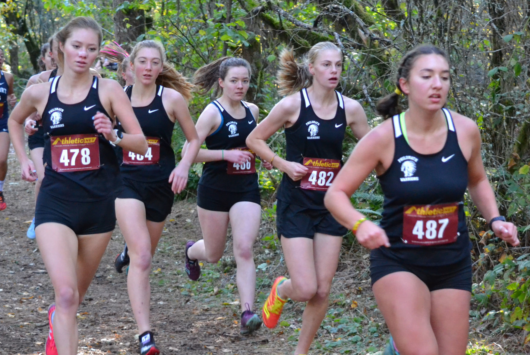 PHS cross-country: Rivers Nuno, Madison Bushnell, Sarah McDaniel, Kaeleigh Hochin, Ingrid Hellesto